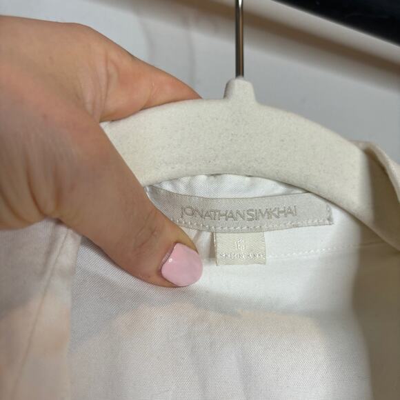 Jonathan Simkhai White Collared Cutout Sleeveless Mini Dress Cotton - Picture 3 of 10